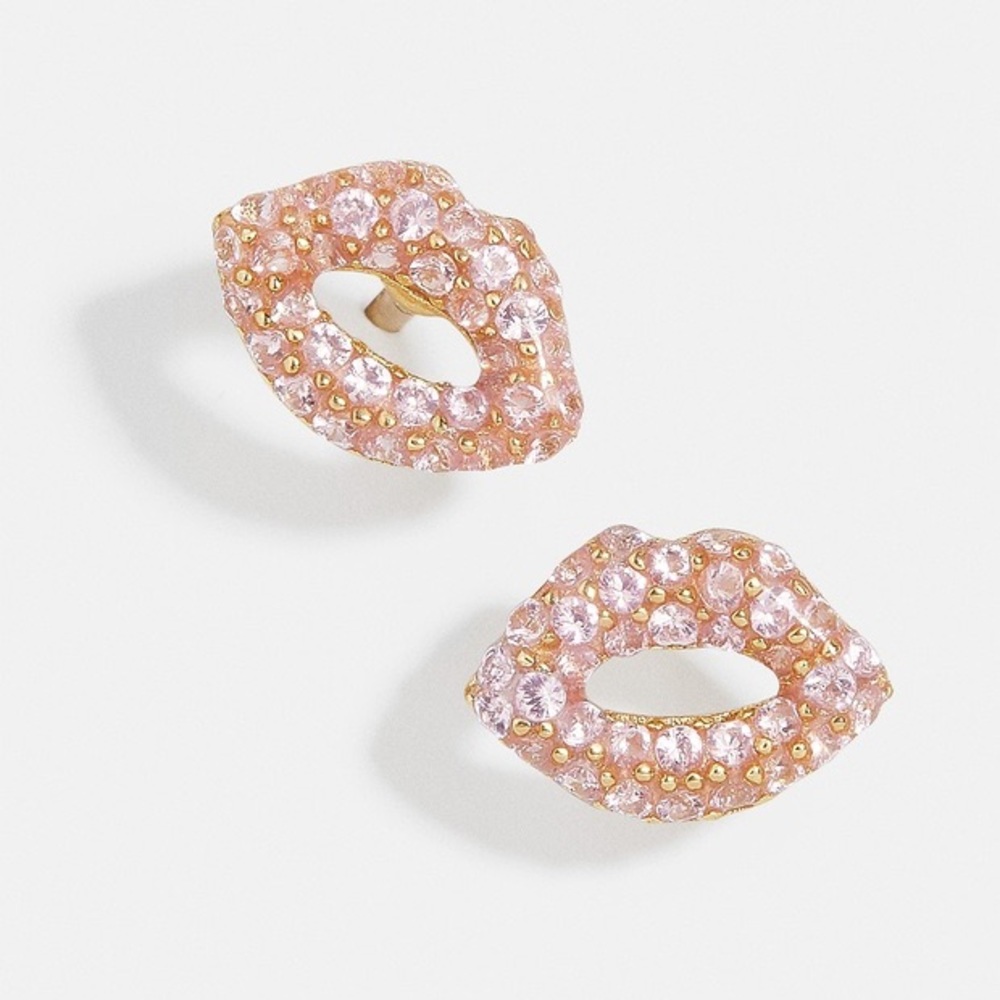 Baublebar 18K Gold Pink Lip Stud Earrings